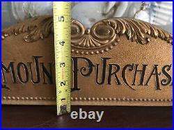 RARE Antique Cash Register Top'Amount Purchased' Sign 15 Beautiful FREE S/H