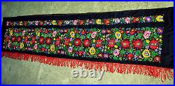 RARE Antique GIANT beautiful Hungarian MATYO Silk Embroidery Tapestry 76
