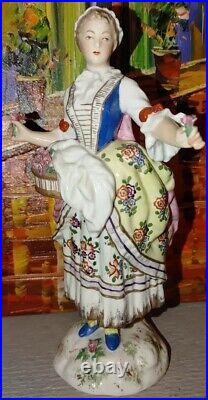 RARE Antique Made in France Marked Porcelain Figurine Statue Beautiful Princess
