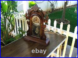 RARE Antique Victorian Parlor or Mantle Clock, BEAUTIFUL Walnut, USA Made