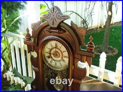 RARE Antique Victorian Parlor or Mantle Clock, BEAUTIFUL Walnut, USA Made