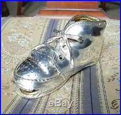 RARE BEAUTIFUL ANTIQUE SOLID SILVER LARGE LACED SHOE PIN CUSHION c1920