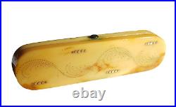 RARE BEAUTIFUL GEORGIAN 9CT GOLD SWIRLED AND STUDDED PIQUE TOOTHPICK CASE c1800