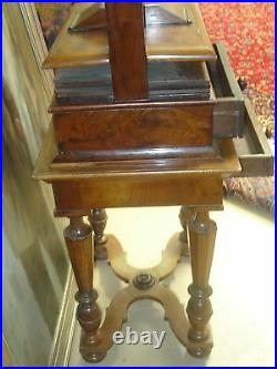 RARE BEAUTIFUL PATINA WALNUT LINEN PRESS TABLE With TWO DRAWERS