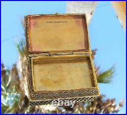 RARE BEAUTIFUL VICTORIAN 18ct GOLD PLATED NUDE LADY RECTANGLE SNUFF BOX c1900