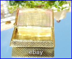 RARE BEAUTIFUL VICTORIAN 18ct GOLD PLATED NUDE LADY RECTANGLE SNUFF BOX c1900