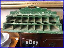 RARE BEAUTY Antique Primitive PAINTED GREEN WOODEN SPICERACK Downeast Maine