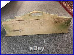 RARE BEAUTY Antique Primitive PAINTED GREEN WOODEN SPICERACK Downeast Maine