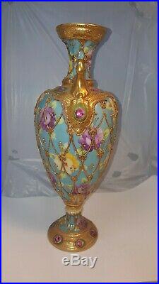 RARE, Beautiful, Antique Royal Kinran Nippon Vase With Moriage Decoration
