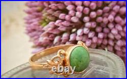 RARE Beautiful Russian Vintage Ring Natural Turquoise Gold 583 14K S 7 Antique