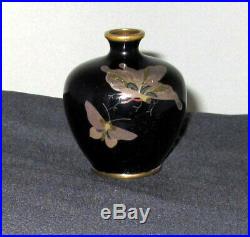 RARE Fine Beautiful Miniature Meiji Japanese Cloisonne Enamel Vase Signed MIWA