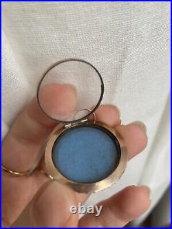 RARE antique Victorian 9ct gold Pearl pendant Locket w Blue Wedgewood stone