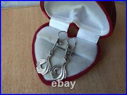 RARE old retro antique Beautiful Vintage earrings SILVER stamp Jewelry