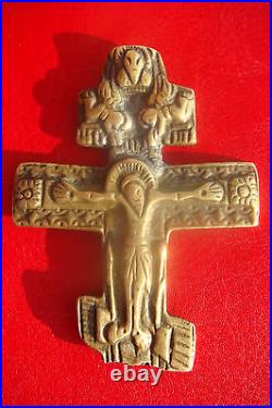 Rare 1872 Antique Russian Jesus On Cross Bronze Beautiful Crucifix Cross Part