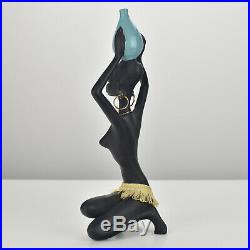 Rare 1950s Cortendorf Pottery Ceramic Sculpture Figurine African Beauty MCM