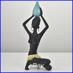 Rare 1950s Cortendorf Pottery Ceramic Sculpture Figurine African Beauty MCM