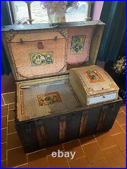 Rare Absolutely Beautiful Victorian Humpback Dome Steamer trunk / Chest