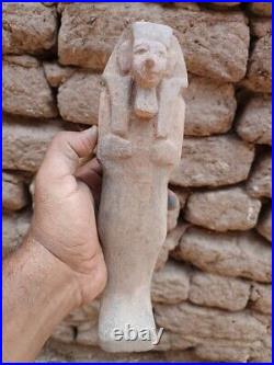 Rare Ancient Egyptian Antiquities Beautiful Mummified Wooden Ushabti Servant