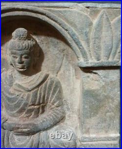 Rare And Beautiful Near Eastern Gandhara Stone Plaque Of Seated Buddhas