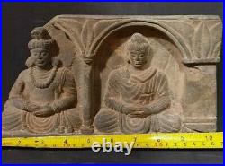 Rare And Beautiful Near Eastern Gandhara Stone Plaque Of Seated Buddhas