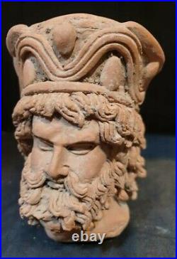 Rare And Beautiful Roman Terracotta Statue Head With Fine Details