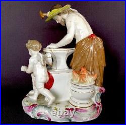 Rare Antique 18thC Fuerstenberg Porcelain Blacksmith Figurine Beautiful
