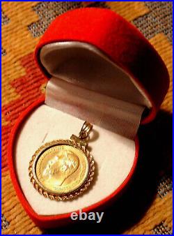 Rare Antique 1903 Gold Russian Coin In Bezel 5 Roubles Pendant 5.92 Grams Russia
