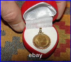 Rare Antique 1903 Gold Russian Coin In Bezel 5 Roubles Pendant 5.92 Grams Russia