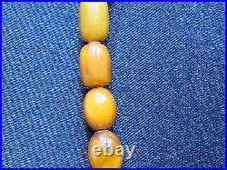 Rare Antique Amber Necklace Oblong Butterscotch color amber beads &other beads