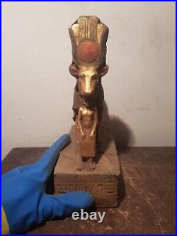 Rare Antique Ancient Egyptian Bug Statue God Hathor Cow beauty music dance2480BC