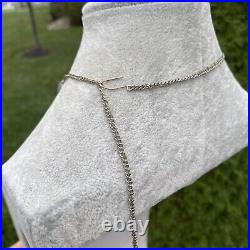 Rare Antique Arts and Crafts Nouveau Gray Agate Cabochon Silver Choker Necklace
