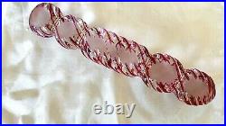 Rare Antique Beautiful French Cranberry Swirl Glass Knife Rest Baccarat