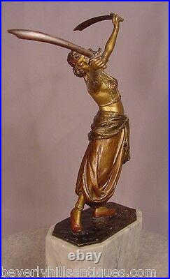 Rare Antique Beautiful Vienna Bronze Harem Sword Dancer