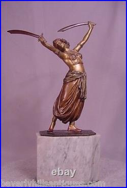 Rare Antique Bergman Beautiful Vienna Bronze Harem Sword Dancer