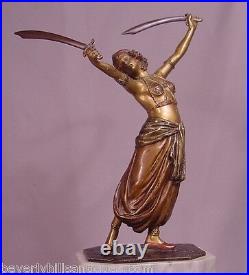 Rare Antique Bergman Beautiful Vienna Bronze Harem Sword Dancer
