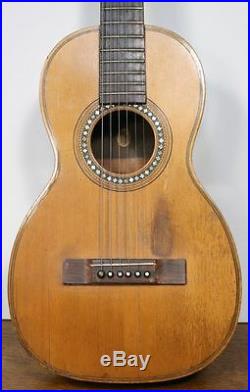 Rare Antique C. BRUNO NEW YORK Flat Top Acoustic Parlor Guitar. Beautiful