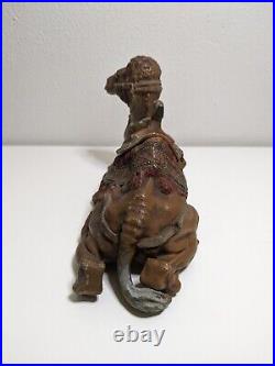 Rare Antique Camel Inkwell withBeautiful Original Colored Patina