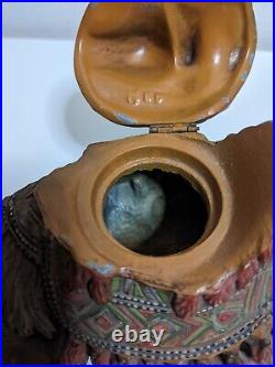Rare Antique Camel Inkwell withBeautiful Original Colored Patina