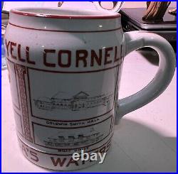 Rare Antique Cornell Beer Mug Yell Yell Yell Far Above Cayuga's Waters Beauty