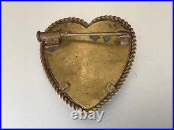 Rare Antique Edwardian Creator Brooch Heart covered w. Mother of Pearl Sequins