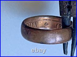 Rare Antique French Bronze Ring Napoleon III Empereur 1863 engraved inside