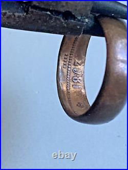 Rare Antique French Bronze Ring Napoleon III Empereur 1863 engraved inside