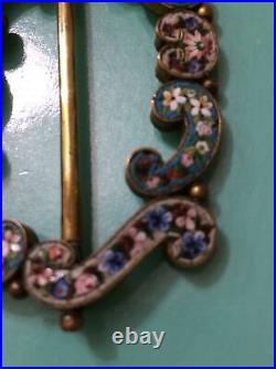 Rare Antique Hand made Pietra Dura Inlaid Flowers Roses Belt Buckle FAP Beauty