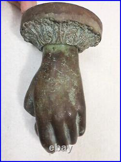 Rare Antique Huge Art Nouveau Bronze Hand & Ball Door Knocker. Beautiful Patina