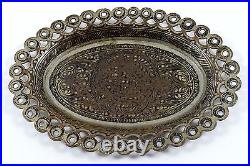Rare Antique Islamic Mughal Brass Beautiful Religious Calligraphy plate. G3-30