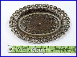 Rare Antique Islamic Mughal Brass Beautiful Religious Calligraphy plate. G3-30