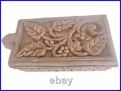 Rare Antique Old Wooden Spice Box Beautiful Carving Spice Box Collectible India