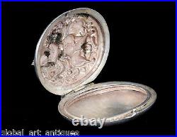 Rare Antique Silver Beautiful Repousse Hindu God Krishna Box/Locket. G10-68