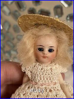 Rare Antique So-called French Mignonette 4 All Bisque Doll Beautiful Face