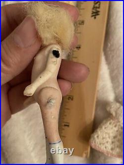 Rare Antique So-called French Mignonette 4 All Bisque Doll Beautiful Face